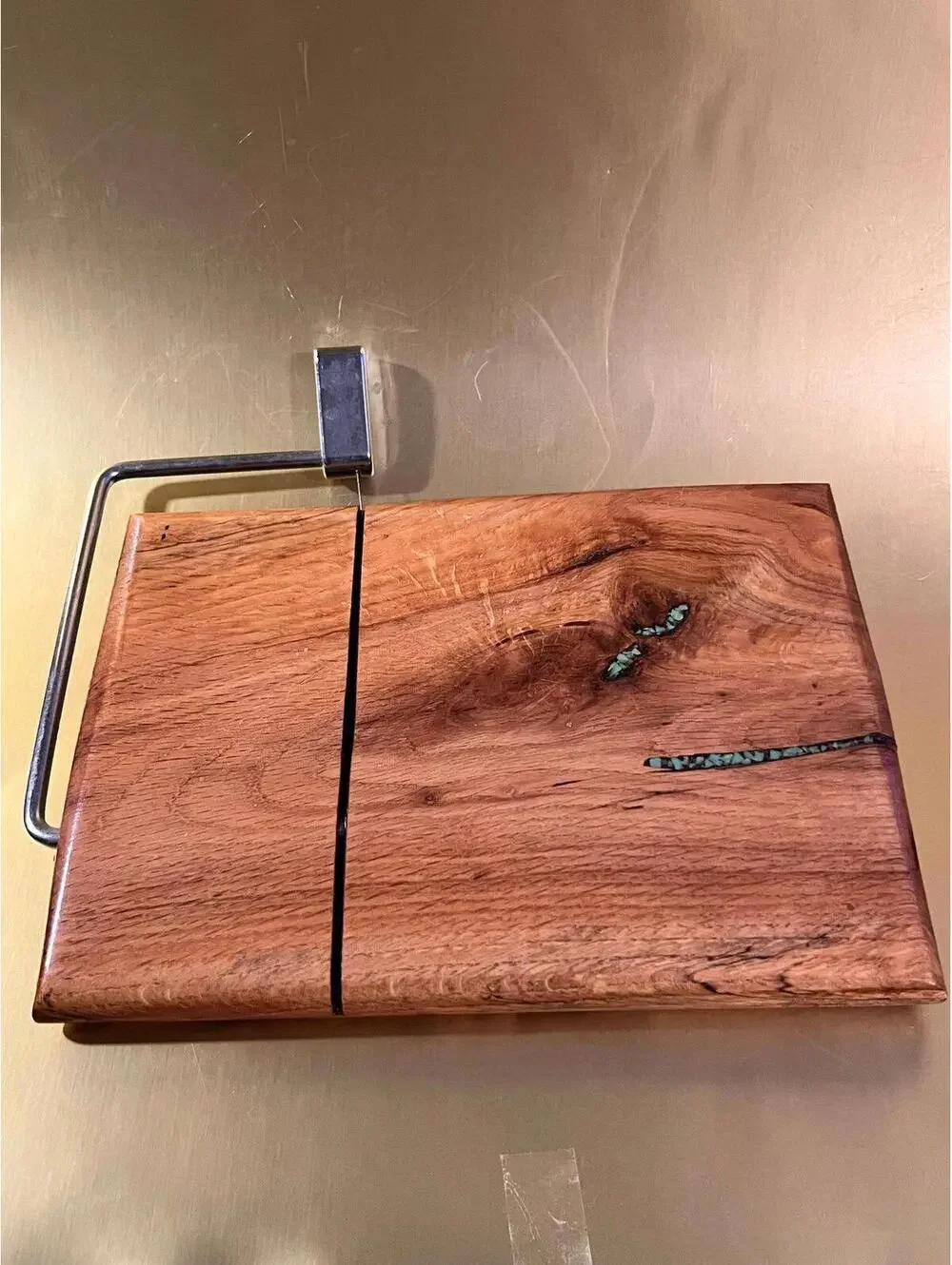 Handcrafted Wooden Cheese Slicer with Metal Wire